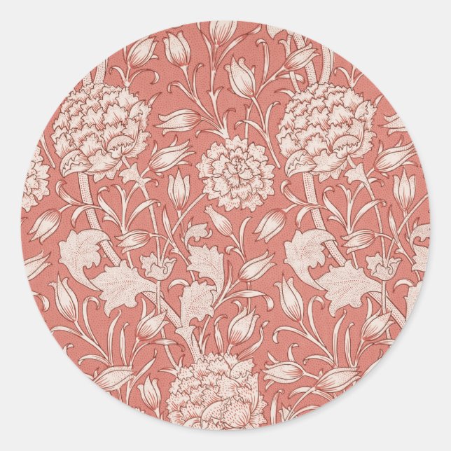 Sticker Rond William Morris Wild Tulip Classique Conception Vic (Devant)