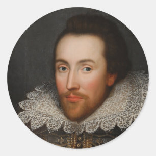 Sticker Rond William Shakespeare Cobbe Portrait vers 1610