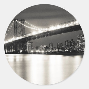 Sticker Rond Williamsburg bridge à New York