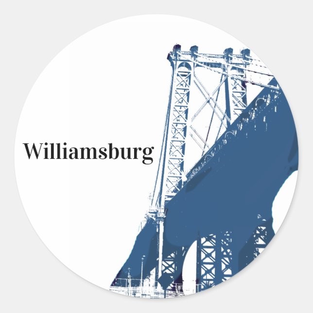 Sticker Rond Williamsburg Bridge Brooklyn New York (Devant)