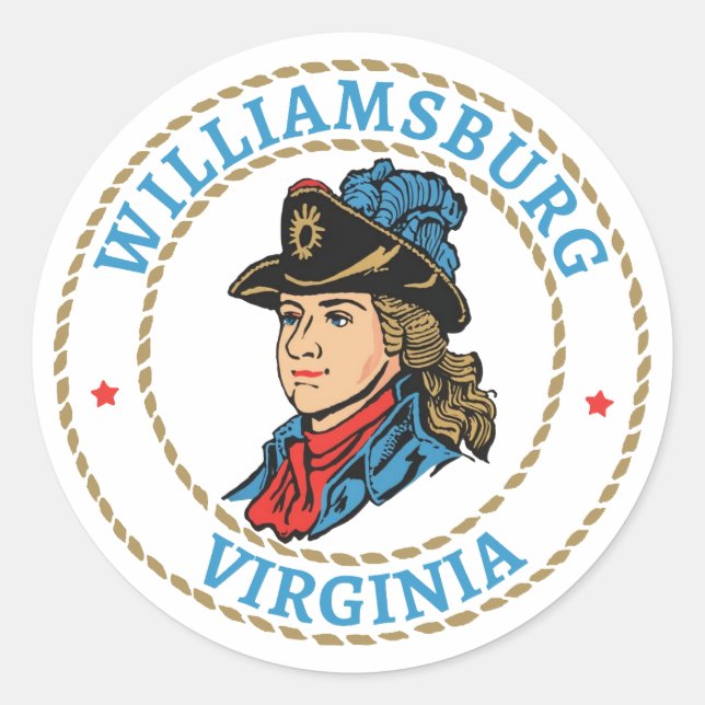 Sticker Rond Williamsburg Virginia Colonial (Devant)