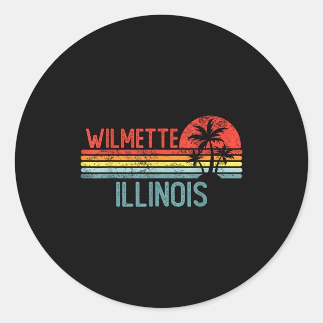 Sticker Rond Wilmette Illinois Funny Usa City Trip Home Roots  (Devant)
