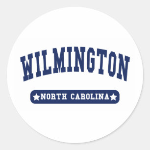 Sticker Rond Wilmington North Carolina College Style tee - shir