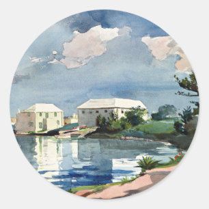 Sticker Rond Winslow Homer, Chaudière à sel, Bermudes
