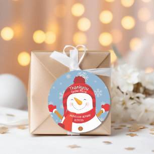 Sticker Rond Winter Onederland bonhomme de neige 1er anniversai