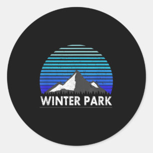Sticker Rond Winter Park Colorado Montagne Bluebird
