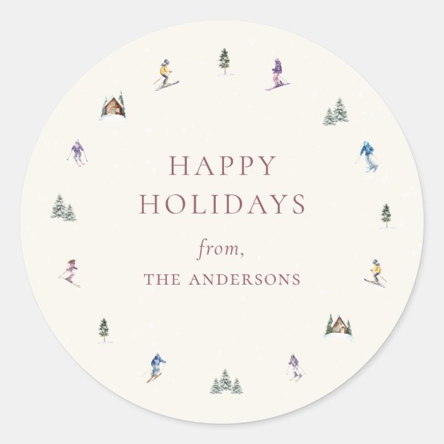 Sticker Rond WINTER SLOPES Holiday (Devant)