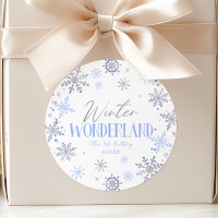 Winter Wonderland Blue Snowflake fête d'anniversai