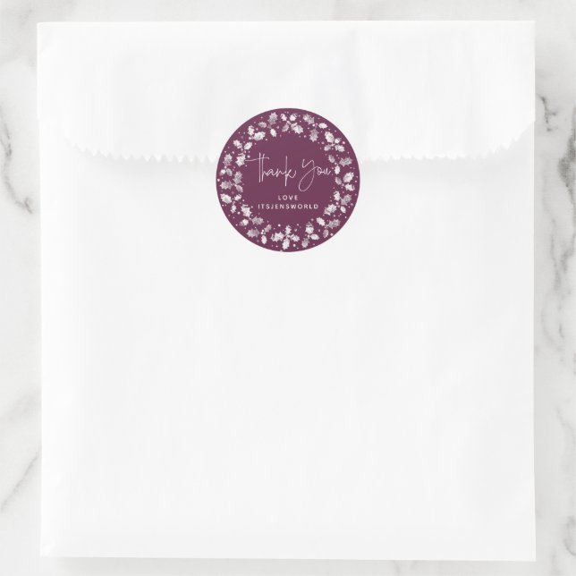 Sticker Rond Winterberry Merci Noël Holly Wreath (Sac)