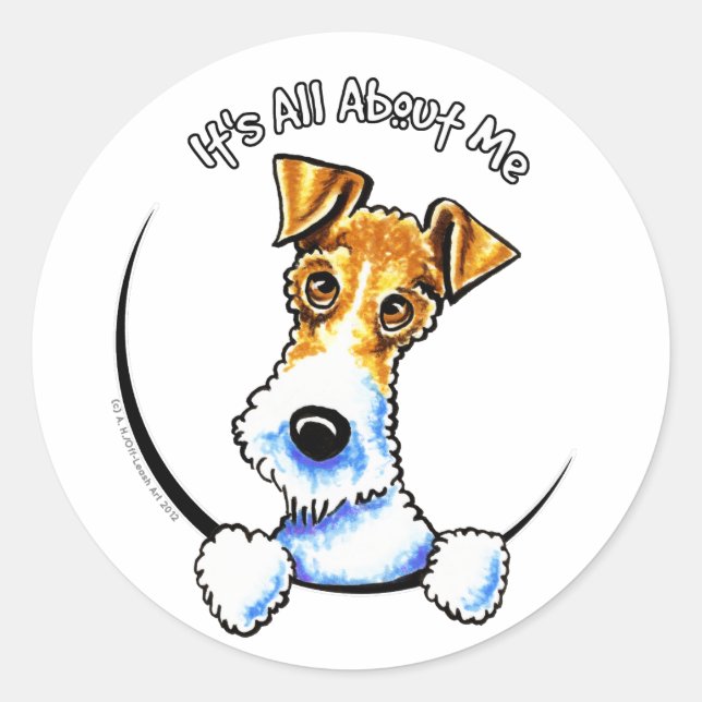 Sticker Rond Wire Fox Terrier IAAM (Devant)
