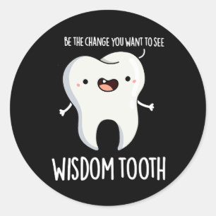 Sticker Rond Wisdom Dentelle Dentelle Sage Dentelle Douleur Pun