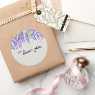 Sticker Rond Wisteria Fleurs violettes Merci de jardin botaniqu