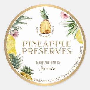 Sticker Rond Witty Logo Design Elegant Pineapper Preserve