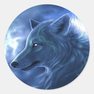 Sticker Rond Wolf Guardian