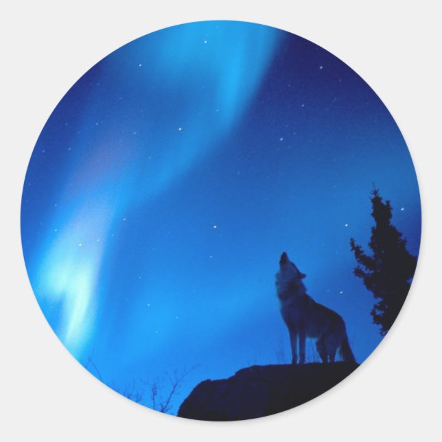 Sticker Rond Wolf Howling (Devant)