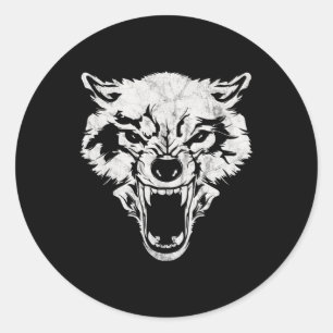 Sticker Rond Wolf Tête Bad Wolf