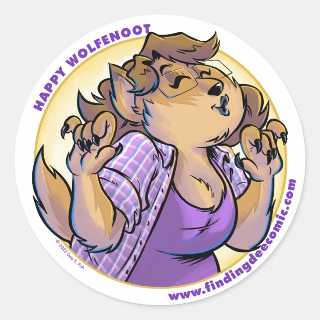 Sticker Rond Wolfenoot Dee (Devant)