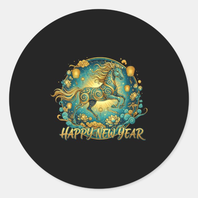 Sticker Rond Womens Lunar New Year Happy Chinese New Year Of Th (Devant)