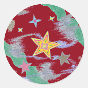 Sticker Rond Wonder of the Night Christmas Stars