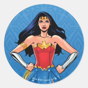 Sticker Rond Wonder Woman - Lutter Pour La Paix