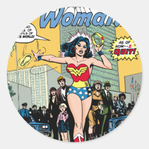 Sticker Rond Wonder Woman Starrer Pat Carbine