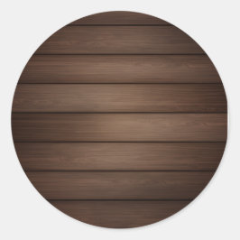 Sticker Rond Wood Grain Striped Brown Abstract Fashion Art