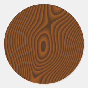 Sticker Rond Woodgrain Texté