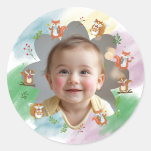 Sticker Rond Woodland First Christmas Décor photo