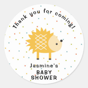 Sticker Rond Woodland hedgehog merci d'être venu en faveur