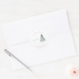 Sticker Rond Woodland Trees Deer White Round Adresse