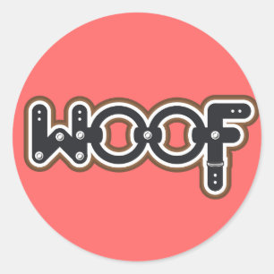 Sticker Rond Woof