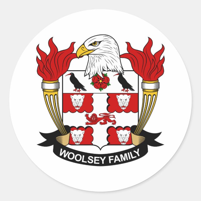 Sticker Rond Woolsey Family Crest (Devant)