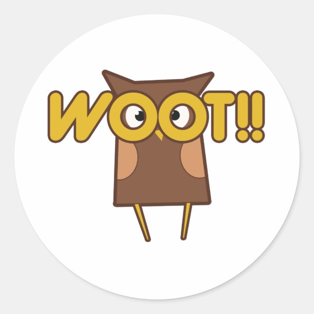 Sticker Rond Woot Congrats Owl (Devant)