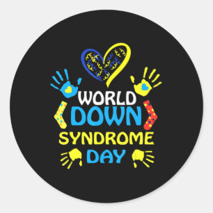 Sticker Rond World Down Syndrome Day  Support and Awareness 3.2