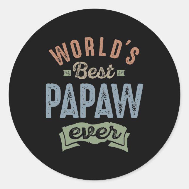 Sticker Rond Worlds Best Papaw (Devant)