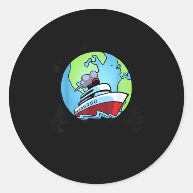 Sticker Rond World's Maritime Daddy Ship Seaman Captain Husband (Devant)