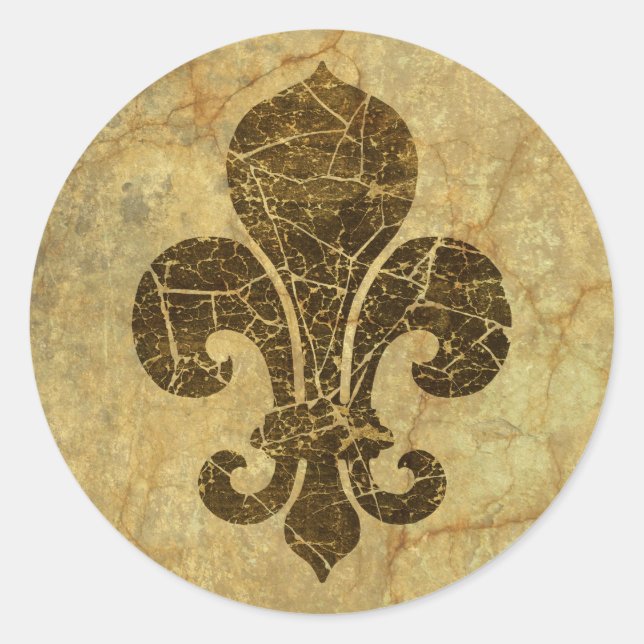 Sticker Rond Worn Fleur De Lis (Devant)