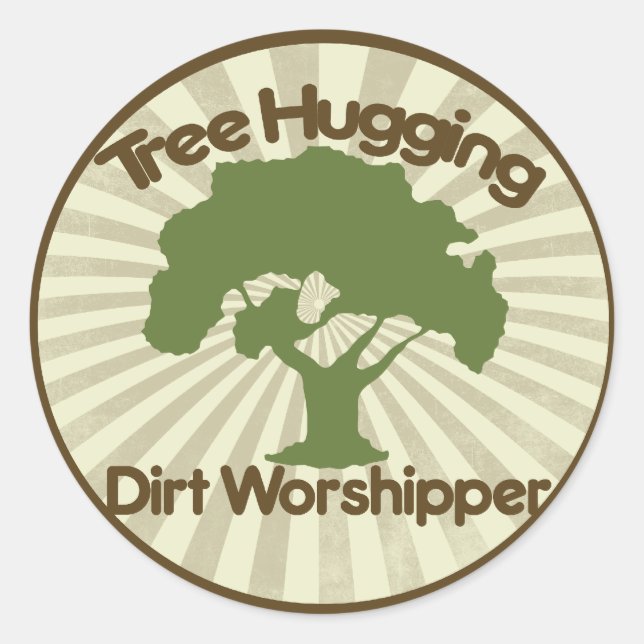 Sticker Rond Worshiper en serrure d'arbre (Devant)