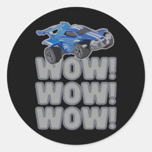 Sticker Rond Wow ! Wow ! Wow ! Jeu de football fusée 