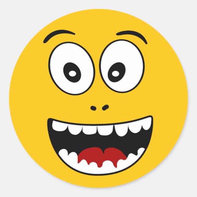 Sticker Rond Wow Yellow Emoji (Devant)