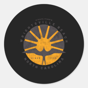Sticker Rond Wrightsville Beach Nc Vacances Sunrise Seagull