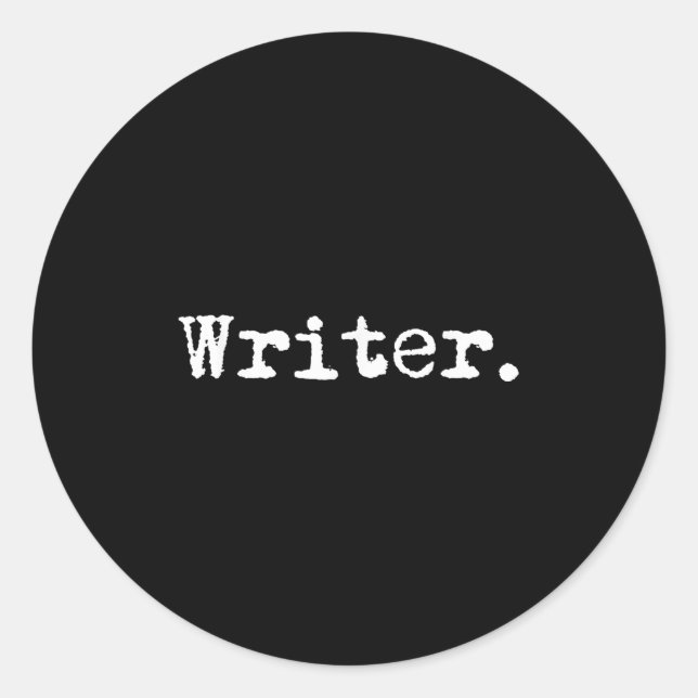 Sticker Rond Writer Funny Writing Book Au Novelist Gift Christm (Devant)
