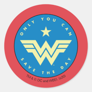 Sticker Rond WW84  Femme Merveilleuse Seule Vous Pouvez Sauver 