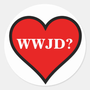 Sticker Rond WWJD Heart