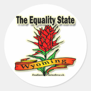 Sticker Rond Wyoming State Indian Paintbrush
