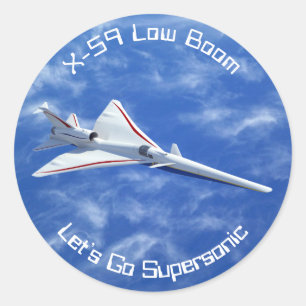 Sticker Rond X-59 Avion à réaction supersonique à faible poussé