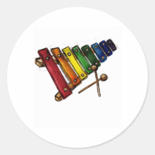 Sticker Rond X est pour Xylophone