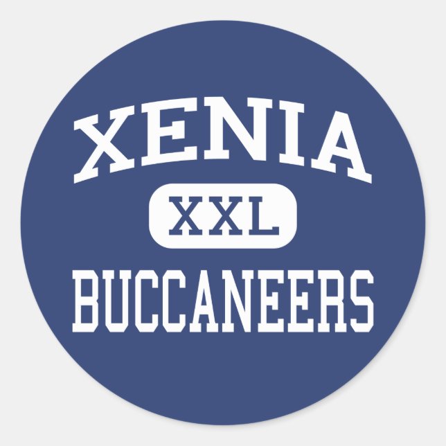 Sticker Rond Xenia - Buccaneers - Lycée - Xenia Ohio (Devant)