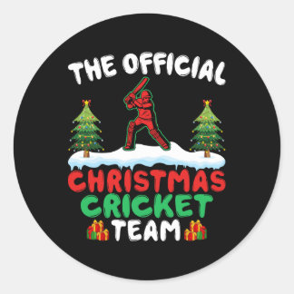 Sticker Rond Xmas Cricket Player Coach - Funny Cricket Lover Ch
