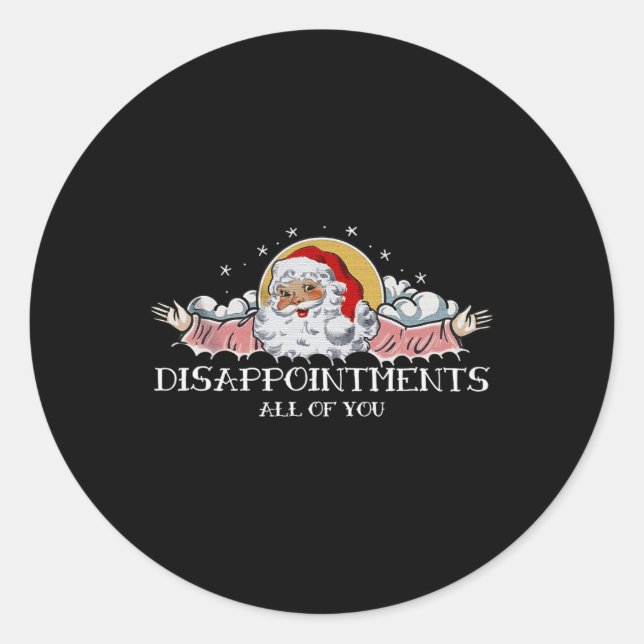 Sticker Rond Xmas Décevez Vous Tous Père Noël Dit Winte (Devant)